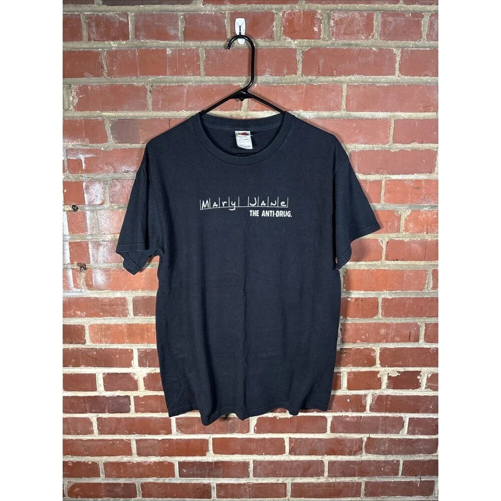 Vintage Y2K Mary Jane The Anti Drug Black Shirt Legalize It Adult Size Large